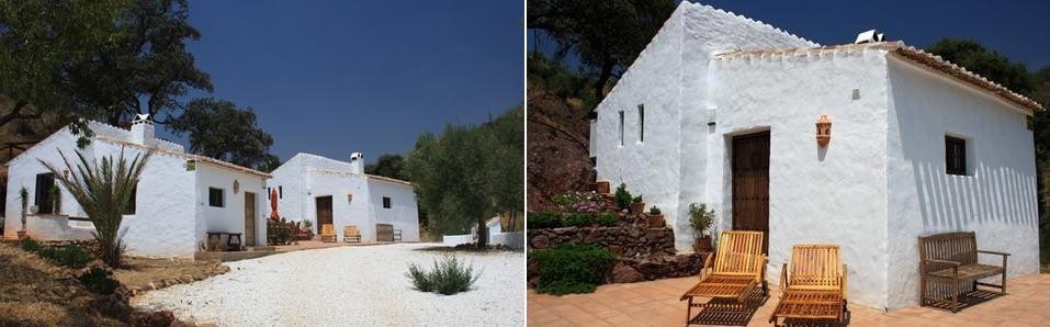 Our two restored old Andalusian cottages at an organic farm near Almogía