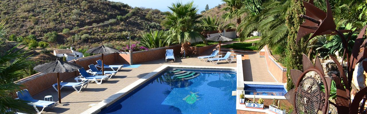 Our fantastic villa in the hills behind the coast line - with sea views and a great common pool area