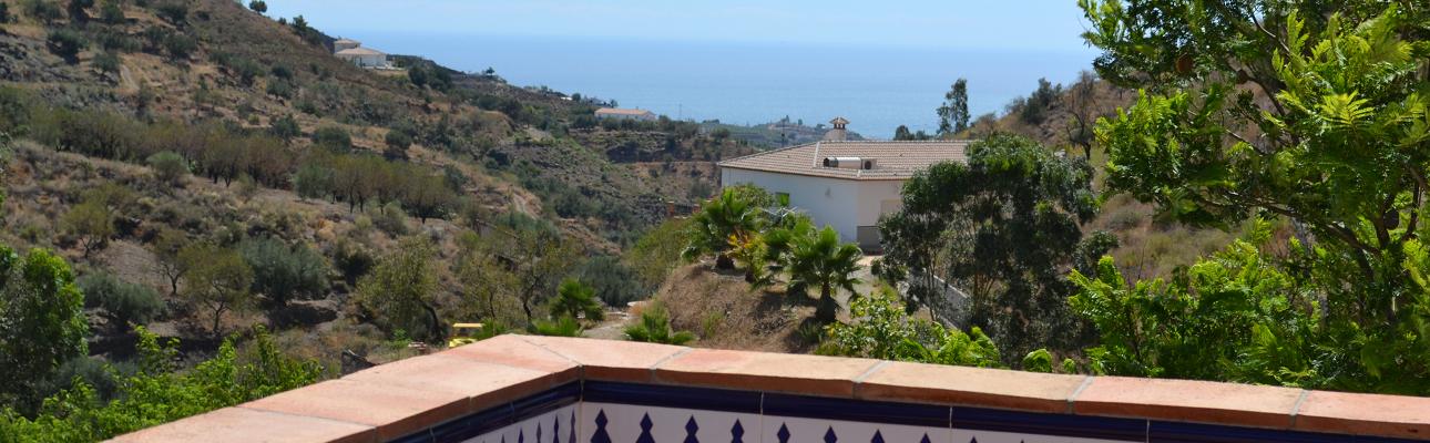 Our fantastic villa in the hills behind the coast line - with sea views and a great common pool area